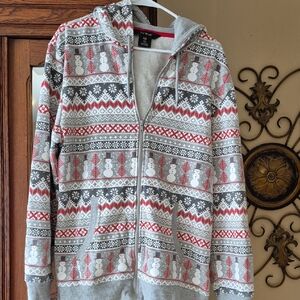 Old River Gray Snowman Zip-Up Hoodie